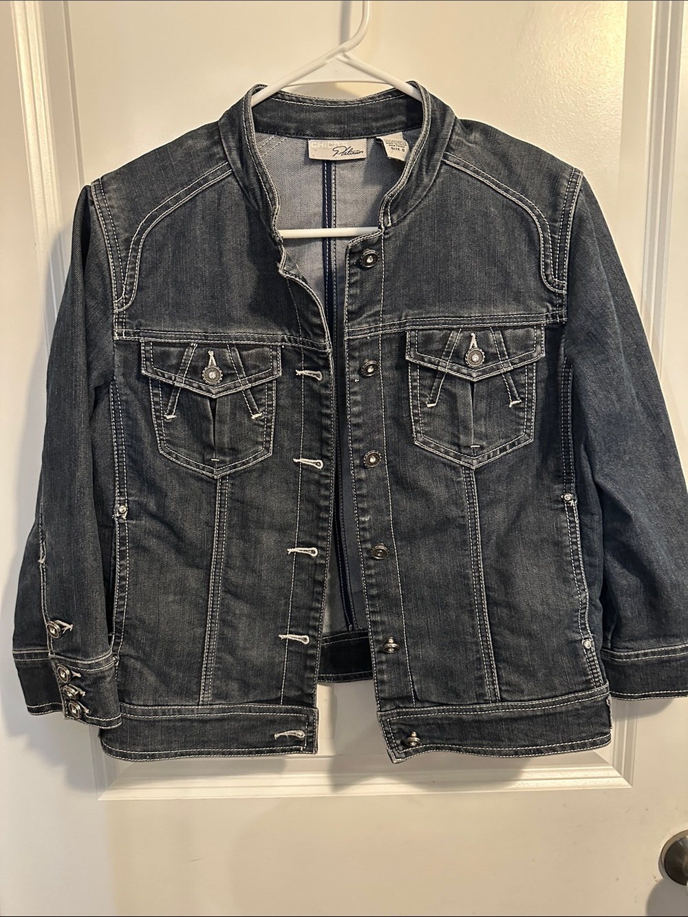 Chico's Dark Blue Denim Jean Jacket